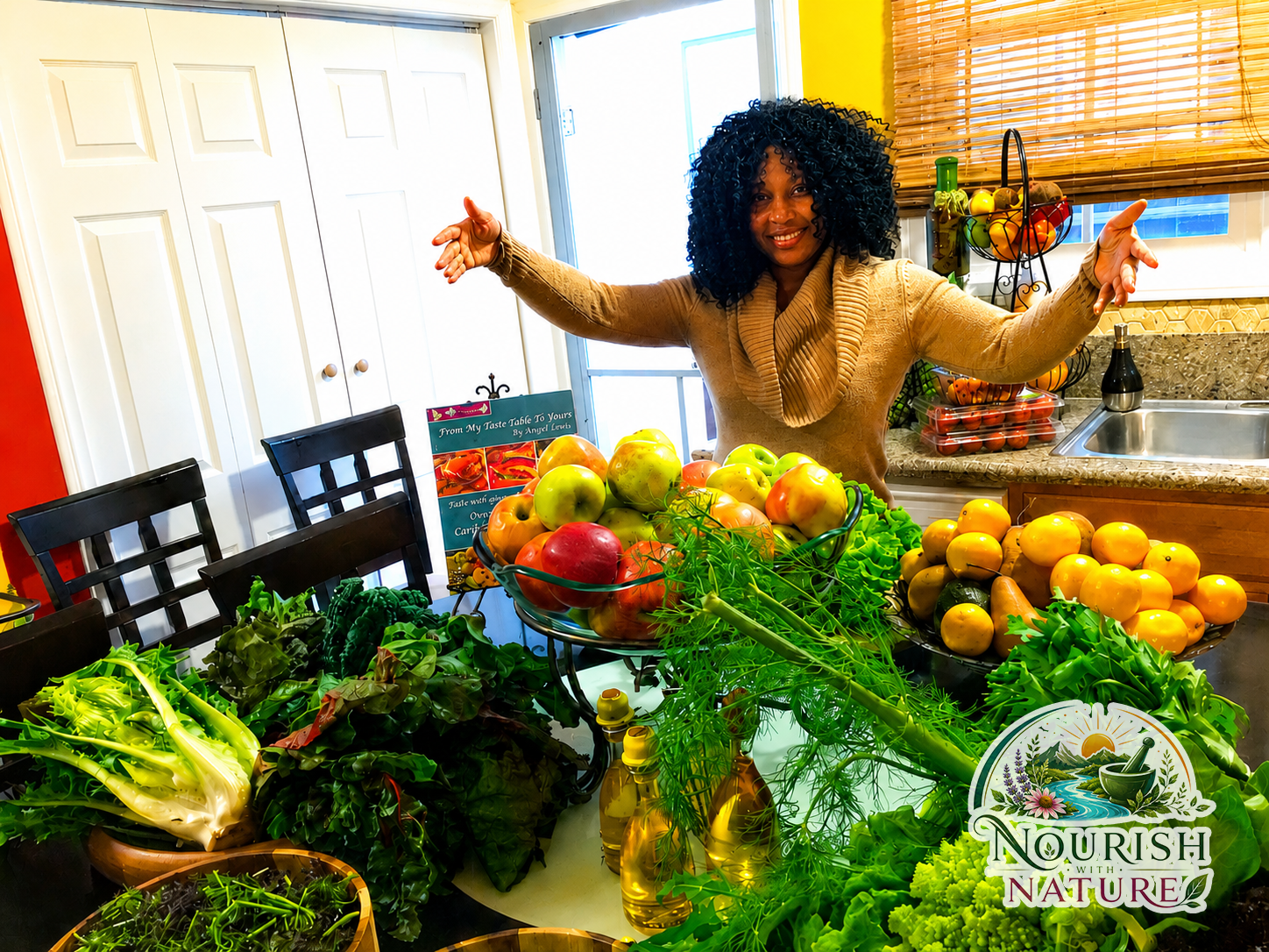 Angeline with fresh produce
